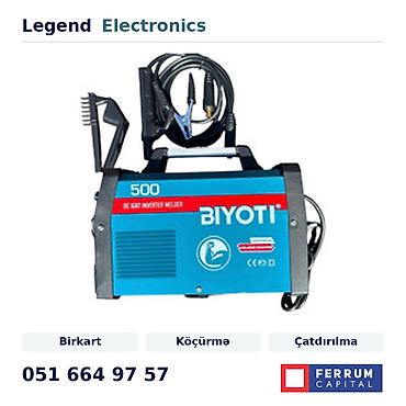 kreditle drel: Elan başlığı: Qaynaq aparatı Biyoti 500A Qaynaq aparatı Biyoti 500A – — 1