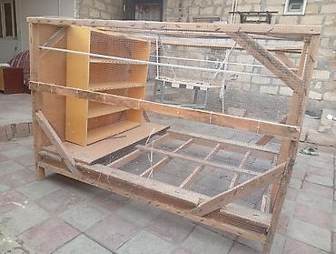 qəfəsler: Taxta konstruksiyalı iri quş/balıqçı qəfəsi – aviarium - Material — 2