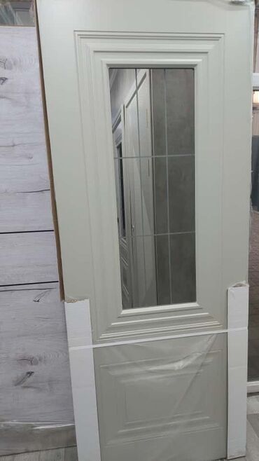 шкаф для документов со стеклом: Межкомнатная дверь со стеклом, МДФ, Окрашенная, цвет - Серый, 200 * x 85 см