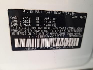 Subaru: Subaru Legacy: 2016 г., 2.5 л, Вариатор, Бензин, Седан — 10