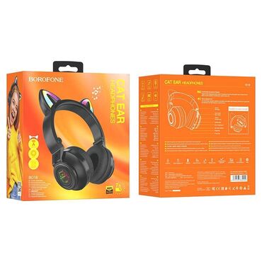 беспроводные накладные наушники beats: BOROFONE BO18 Cat ear беспроводные наушники, BT 5.0, батарея 400mAh