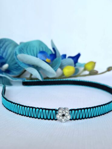 Saç aksesuarları: Zərif daşlarla bəzədilmiş saç lentləri/çarqa - Model: nazik, elastik — 2