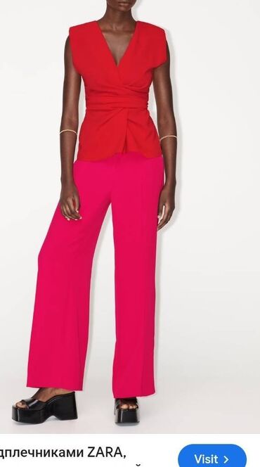 Bluze: Zara, XS (EU 34), Poliester, Jednobojni, bоја - Crvena — 8