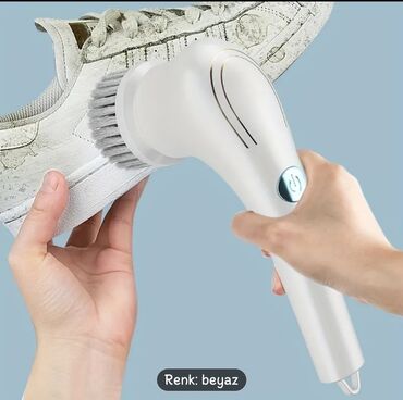 Süngərlər və fırçalar: Elektrikli təmizləmə fırçası – çoxbaşlı, USB-doldurulan Rəng: ağ — 8