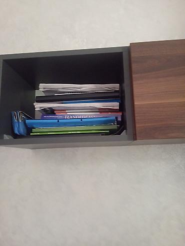 Ofis mebeli: İş/Stol dəsti – divar dolabı - Material: MDF/LDSP kombinasiya, qoz — 4