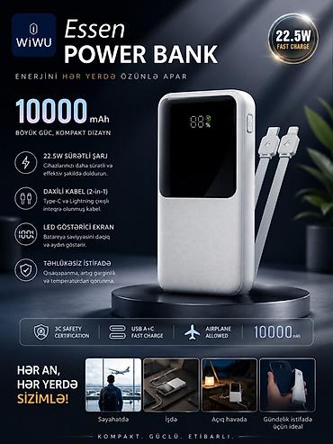 one punch man: WiWU Essen Power Bank – 10000 mAh - 22.5W sürətli şarj: Cihazları — 2