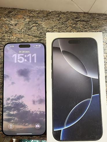 IPhone 16 Pro Max, Б/у, 256 ГБ, Графит, Зарядное устройство, Защитное стекло, Чехол, 89 %