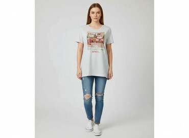 czarne t shirty ze złotym nadrukiem: Beloved, Футболка жіноча, розмір M