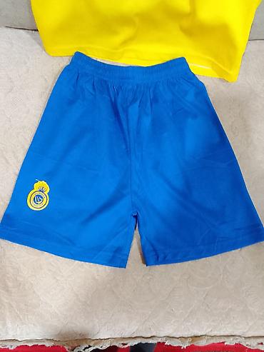 uşaq milli geyimləri: Al Nassr futbol dəsti – uşaq ölçüsü - 2 hissəli dəst: sarı-mavi forma — 3