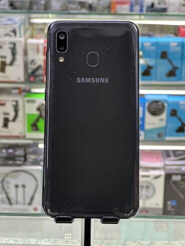 2 sim: Samsung A20, Б/у, 32 ГБ, цвет - Черный, 2 SIM