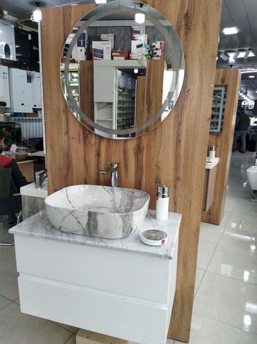 Moydadırlar: Vanna otağı üçün dəst – mərmər üstlü lavabo və asma şkaf - Lavabo