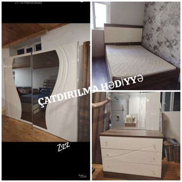 Masa və oturacaq dəstləri: İkinəfərlik çarpayı, Dolab, Termo, 2 tumba, İşlənmiş
