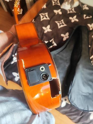 gitara klasik: Elektro-klasik gitara – kəsikli (cutaway) korpus, 6 sim, yumşaq çexol — 2