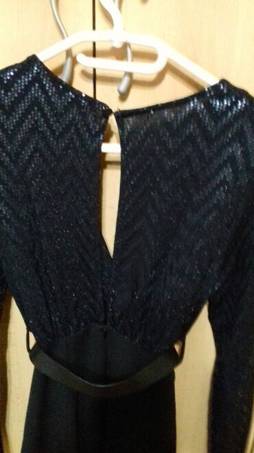 Haljine: S (EU 36), bоја - Crna, Koktel, klub, Dugih rukava — 3