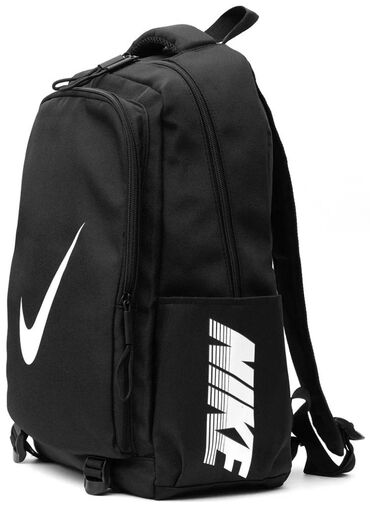 толстовка с замком: Рюкзак Nike черного цвета с белым логотипом-галочкой на центральной