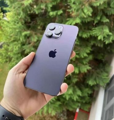 Apple iPhone: IPhone 14 Pro Max, 128 GB, Deep Purple, Zəmanət, Face ID, Sənədlərlə