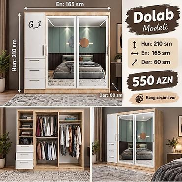 Dolab modeli G_1 Ölçülər: - Hündürlük: 210 sm - En: 165 sm -
