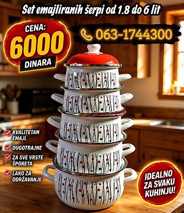 Set emajliranih šerpi 1.8–6 l - Komplet od 5 šerpi sa poklopcima na lalafo.rs Set emajliranih šerpi 1.8–6 l - Komplet od 5 šerpi sa poklopcima