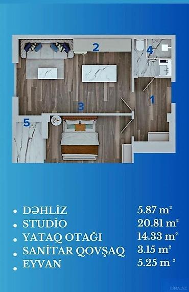 binəgədi: 2 otaqlı, Yeni tikili, m. Azadlıq Prospekti, 49 kv. m — 2