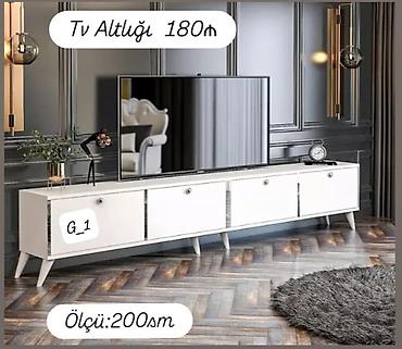 bar stoyka: TV altlığı – model G_1 - Rəng: ağ - Dizayn: müasir, hündür konus — 1