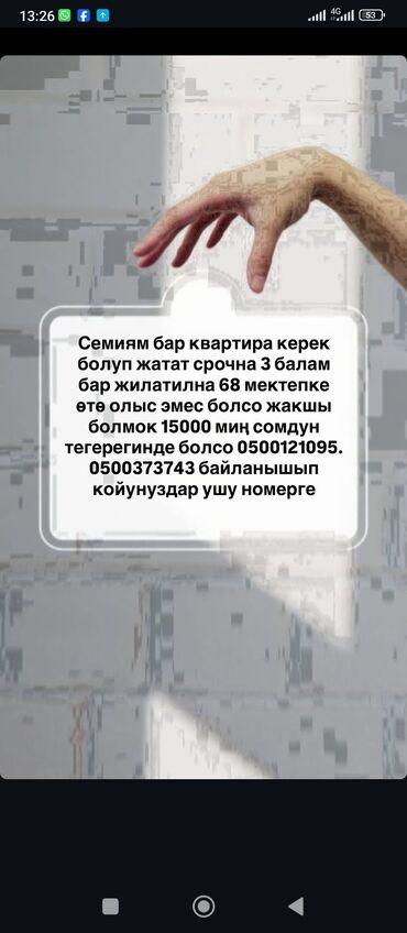 Интернет реклама: Квартира керек семейныйга тез арада