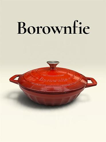чуки: Чугунная эмалированная кастрюля/утятница Borownfie - Материал: чугун — 3