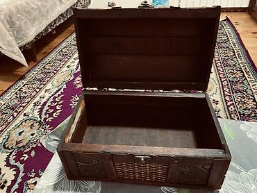 interyer: Dekorativ taxta sandıq-kassa - Material: ağac gövdə, üst hissədə — 7