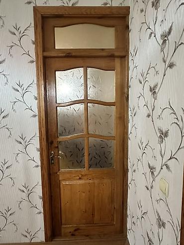4 ədəd Taxta interyer qapısı – şüşəli dizayn - Material: təbii ağac