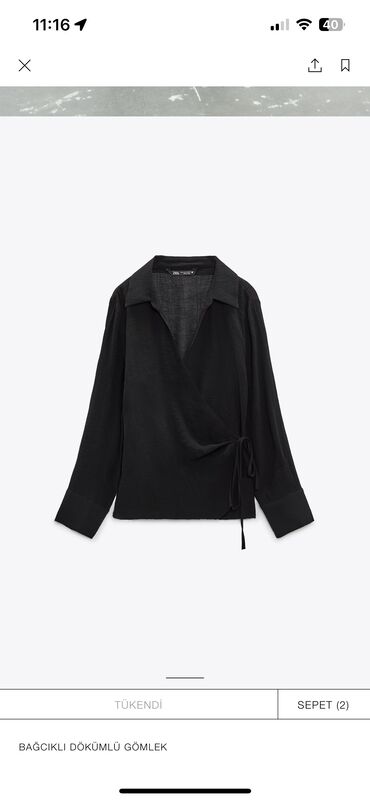 Рубашки и блузы: Zara, M (EU 38), L (EU 40), цвет - Черный