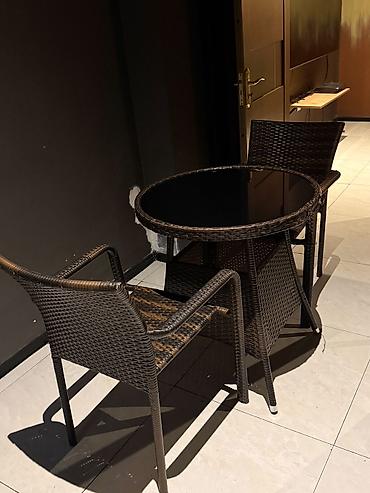 ucuz bağ evleri: 2 nəfərlik rattan terras/balkon dəsti 1 ədəd həsir masa + 2 ədəd — 2