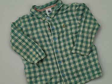 koszula w kratę zielona: Kaftanik, 12-18 m, stan - Dobry