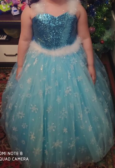 toxunma yun donlar: Uşaq üçün zərif ziyafət/pərivarı paltarları - Mavi “buz şahzadə”