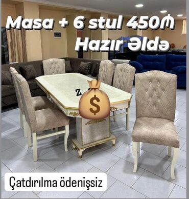 Masa və oturacaq dəstləri: Masa ve oturacaq rəng seçimi var