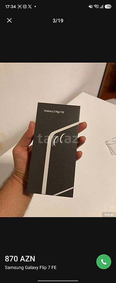 plus: Samsung Galaxy Z Flip7 FE, 128 GB, rəng - Qara, Face ID — 2
