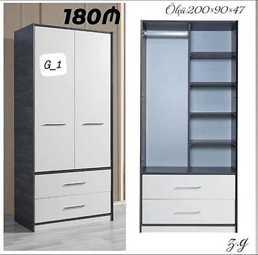 metbee: İki qapılı paltar dolabı - Ölçü: 200 × 90 × 47 sm (şəkildə — 1