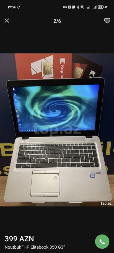 notbuk çantaları: İşlənmiş HP EliteBook, 15.6 ", Intel Core i5, 256 GB