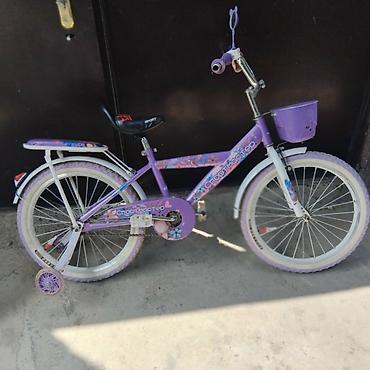 mini velosiped: Uşaq velosipedi – bənövşəyi rəng, çiçək naxışlı dizayn — 2