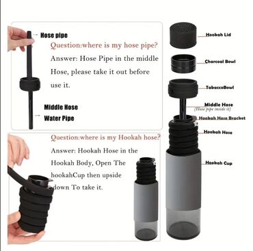 Qəlyan, vayp və aksesuarları: Daşınan mini şaşa-qəlyan (nərgile) – avtomobildə və açıq havada — 8