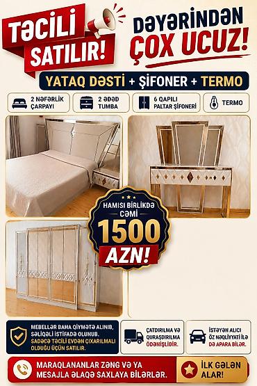 en ucuz jaluzi perde: Yataq dəsti, 6 qapılı paltar şifoneri və termo birlikdə təqdim olunur — 1
