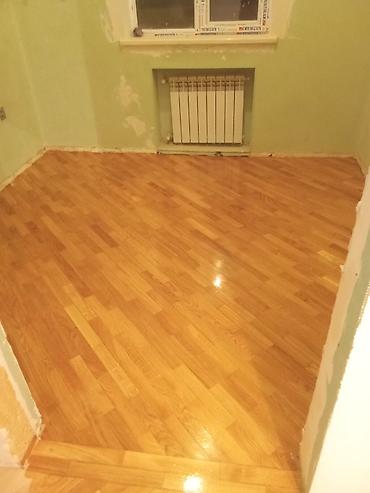 plitə işləri: Pol parket döşenmesi, yonulması, dolğu lakının çekilmesi — 3