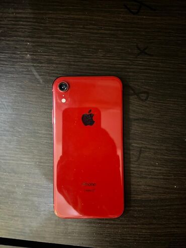 1000сом телефон: IPhone Xr, Б/у, 128 ГБ, Красный, Зарядное устройство, Защитное стекло, Чехол, 81 %