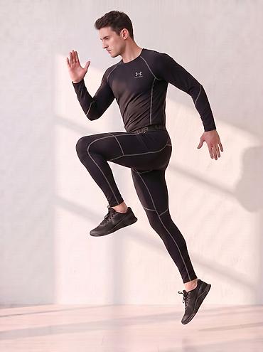 Мужской термокомплект Under Armour — лонгслив и леггинсы -
