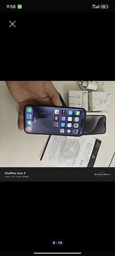 Apple iPhone: IPhone 15 Pro, Б/у, 256 ГБ, Black Titanium, Зарядное устройство, Защитное стекло, Чехол, 83 % at lalafo.kg — 8 Apple iPhone: IPhone 15 Pro, Б/у, 256 ГБ, Black Titanium, Зарядное устройство, Защитное стекло, Чехол, 83 % — 8