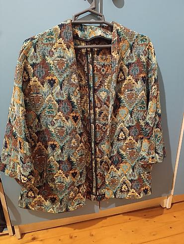 ag jaket: Etnik naxışlı qadın iki parçalı dəst – jaket və şort - Parça: qalın — 3