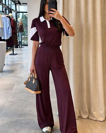 Kompleti: Ženski komplet – bluza i pantalone širokog kroja - Dizajn: ležeran i — 10