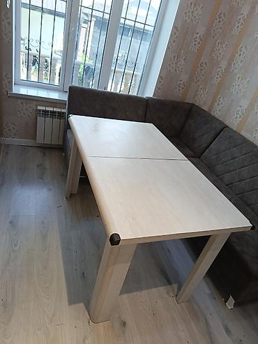 açılan masa modelleri: Açılıb-bağlanan yemək masası - Material: ağ rəngli laminat/LDSP taxta — 1