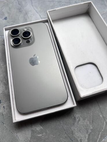 сколько стоит телефон верту оригинал: IPhone 15 Pro, Колдонулган, 256 ГБ, Natural Titanium, Куту, 83 %