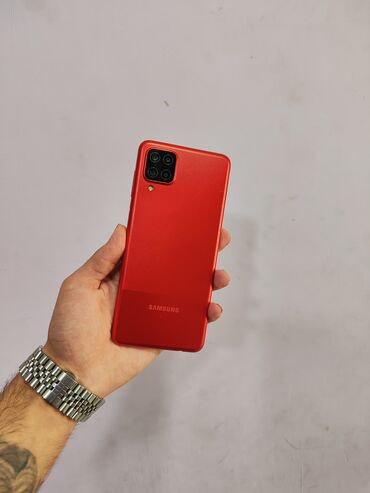 Samsung: Samsung Galaxy A12, 32 GB, rəng - Qırmızı, Barmaq izi, Face ID