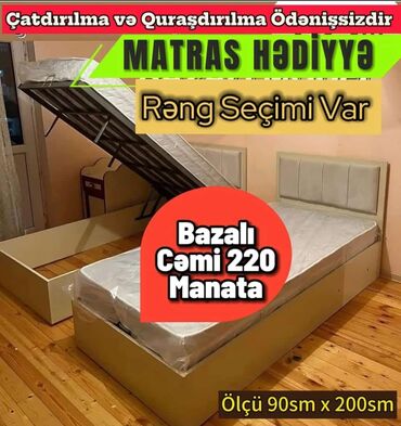 Çarpayılar: Yeni, Təknəfərlik çarpayı, Bazasız, Matras ilə, Siyirməsiz, Azərbaycan — 29