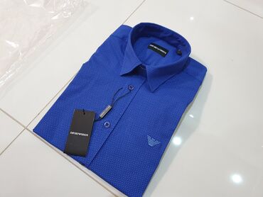 massimo dutti muške košulje: Shirt Long sleeves, M (EU 50), Emporio Armani, color - Blue, Cotton